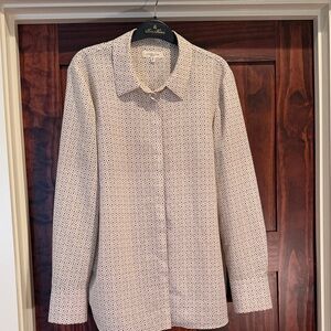 Lafayette 148 Black and White Polka Dot Shirt